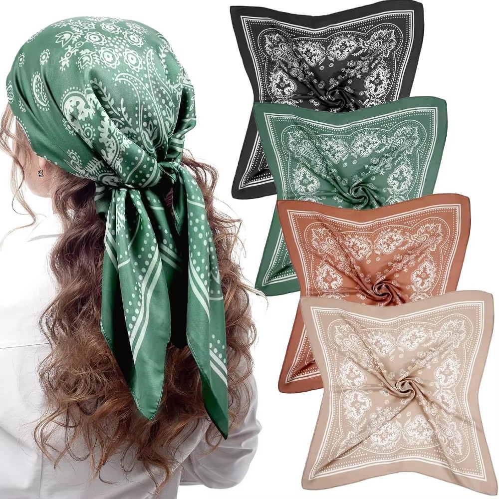Luxury Skincare Headband - Luxe Merk Zijde Vierkante Paisley Sjaal