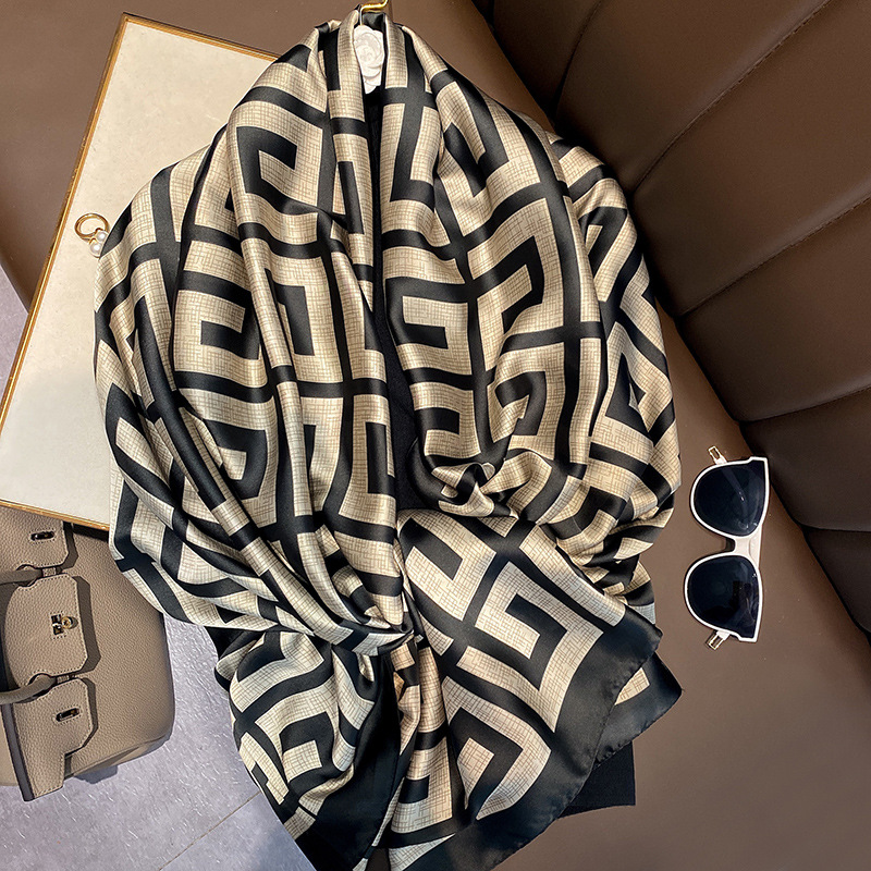 Luxury Skincare Headband - Fashion Print Grote Sjaal Wraps Zijden